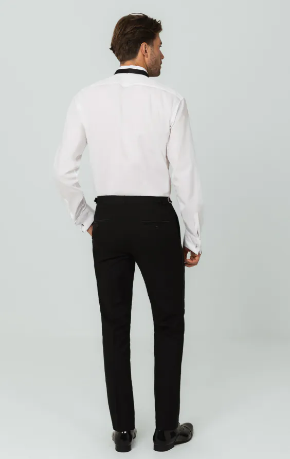 100% Cotton, Wing Collar, Pleated Front, Slim Fit Tuxedo Shirt by Dobell - photo 4 100% Cotton, Wing Collar, Pleated Front, Slim Fit Tuxedo Shirt by Dobell - photo 4