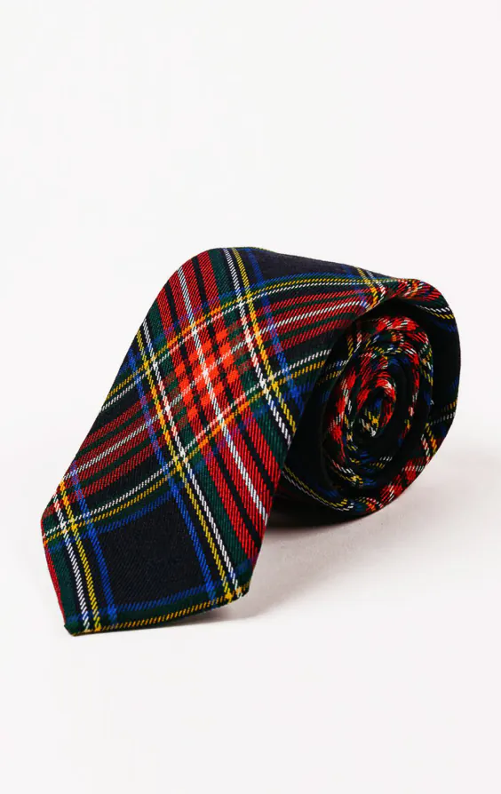 Navy Blue Tartan Necktie Navy Blue Tartan Necktie