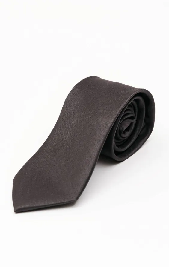 Dark Gray Dupion Necktie Dark Gray Dupion Necktie