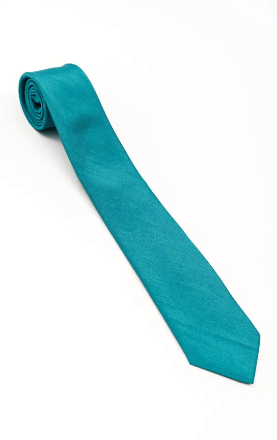 Turquoise Dupion Necktie - photo 1 Turquoise Dupion Necktie - photo 1