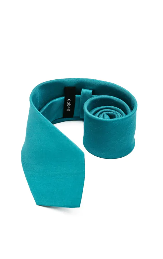 Turquoise Dupion Necktie - photo 2 Turquoise Dupion Necktie - photo 2