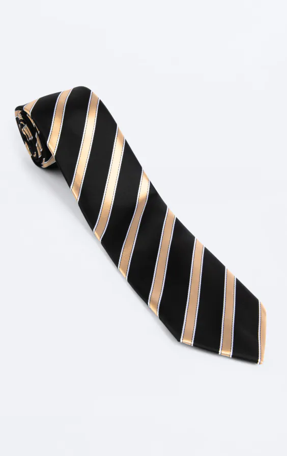 Black with Gold Stripe Necktie - photo 2 Black with Gold Stripe Necktie - photo 2