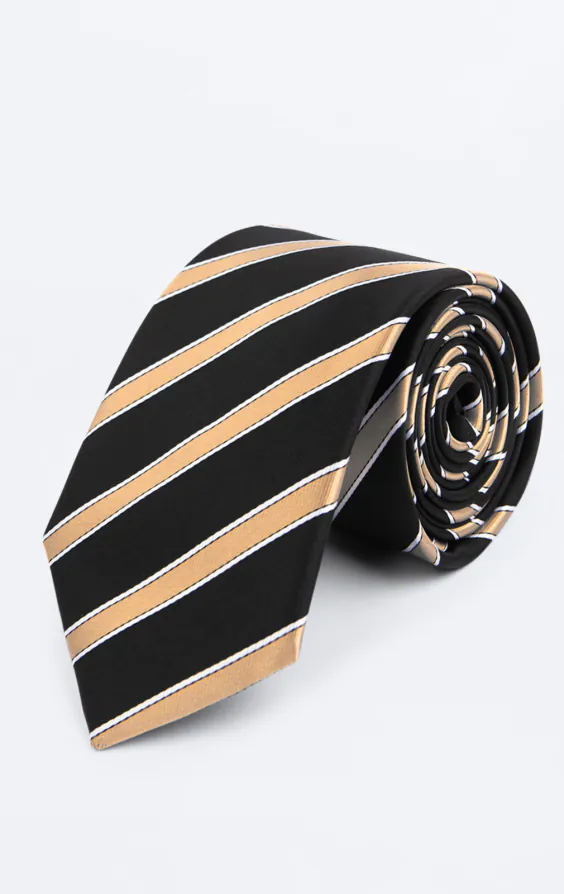 Black with Gold Stripe Necktie Black with Gold Stripe Necktie