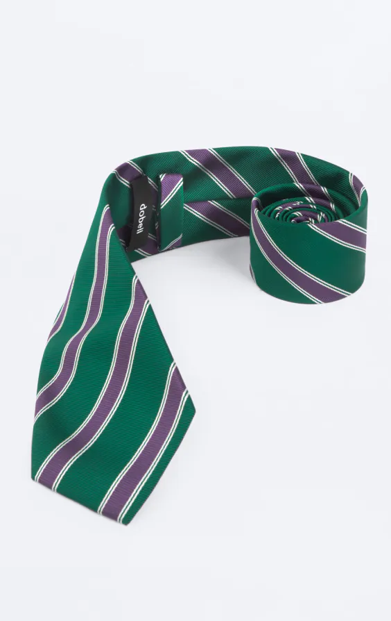 Green with Purple Stripe Necktie - photo 1