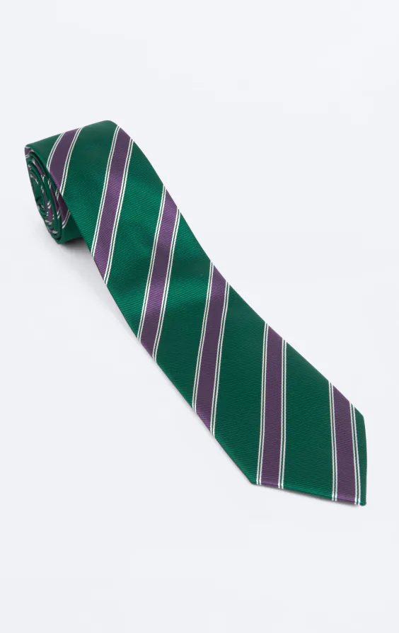 Green with Purple Stripe Necktie - photo 2