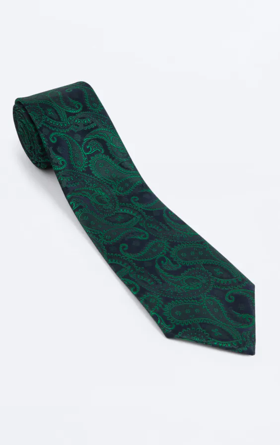 Green Paisley Necktie - photo 2