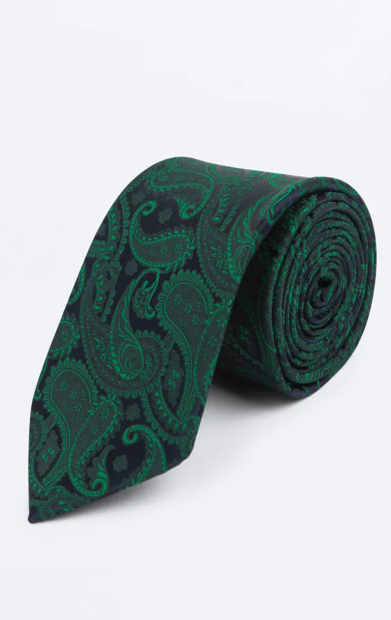 Green Paisley Necktie