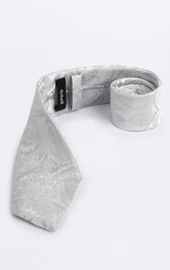 Silver Paisley Necktie - photo 1