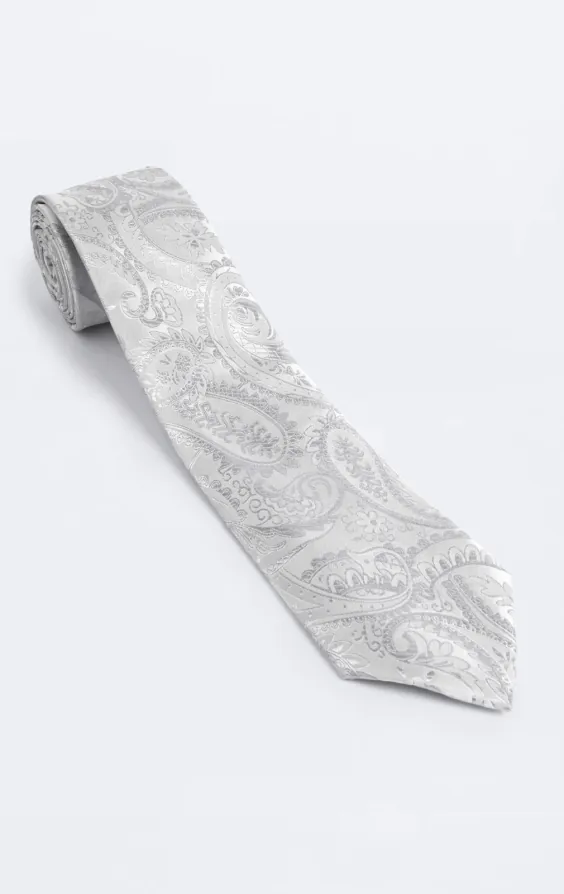 Silver Paisley Necktie - photo 2
