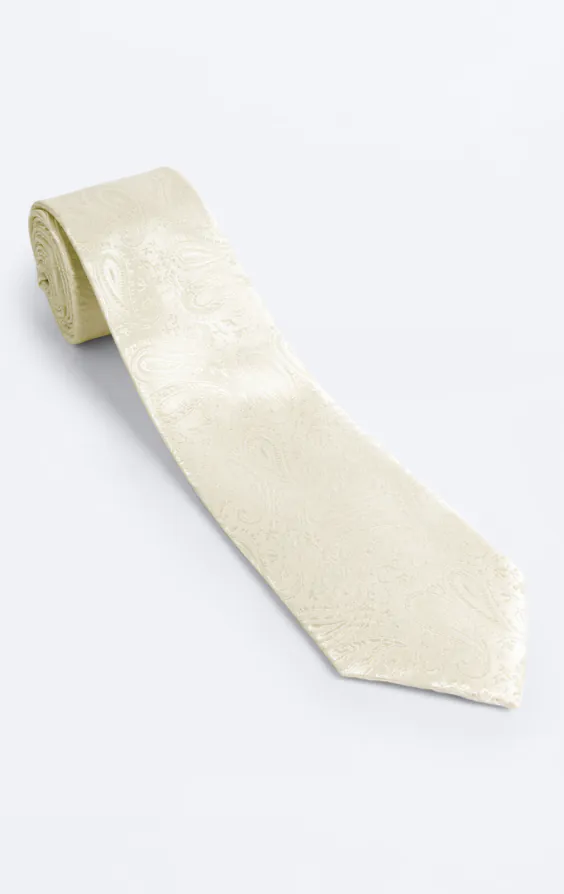 Cream Paisley Necktie - photo 2