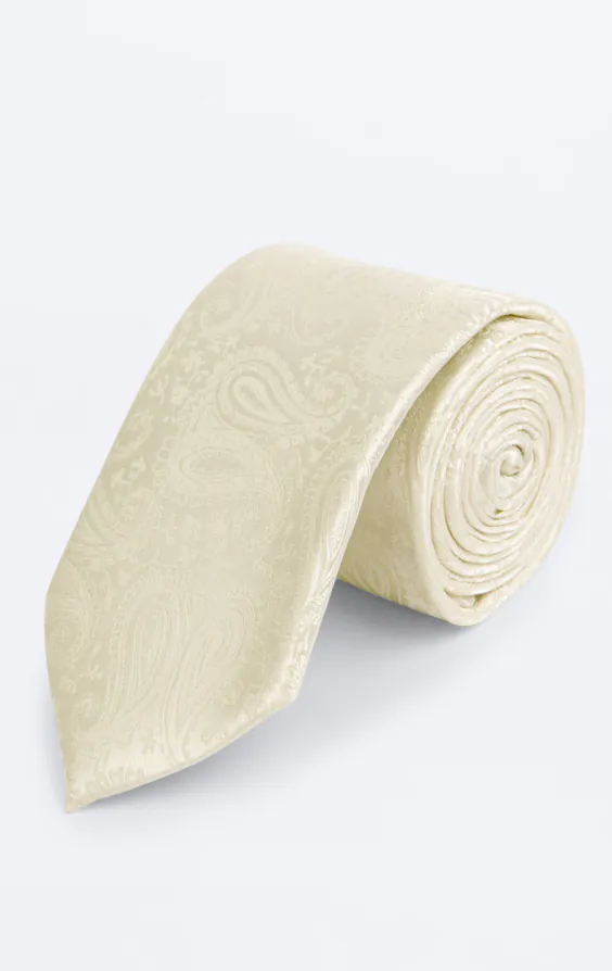 Cream Paisley Necktie