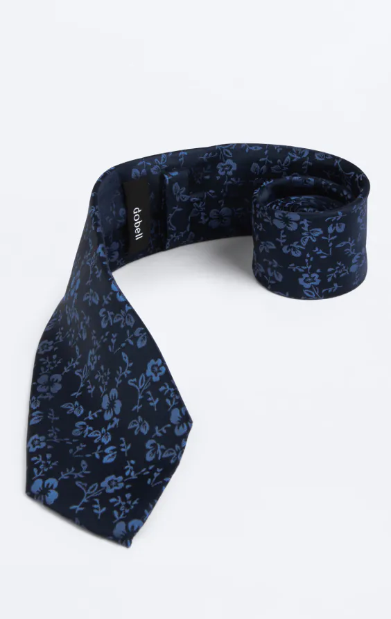 Navy & Blue Floral Necktie - photo 1