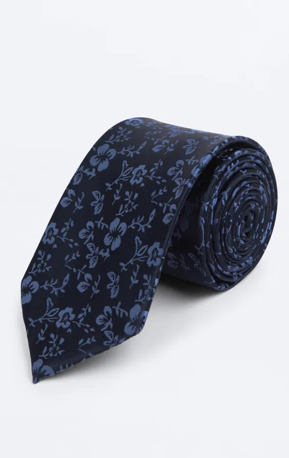 Navy & Blue Floral Necktie