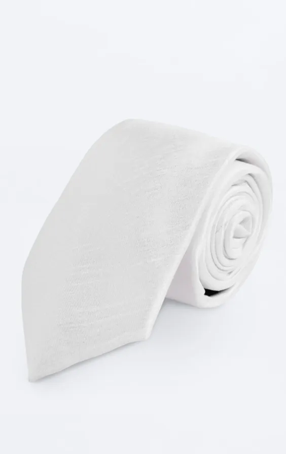 White Dupion Necktie White Dupion Necktie