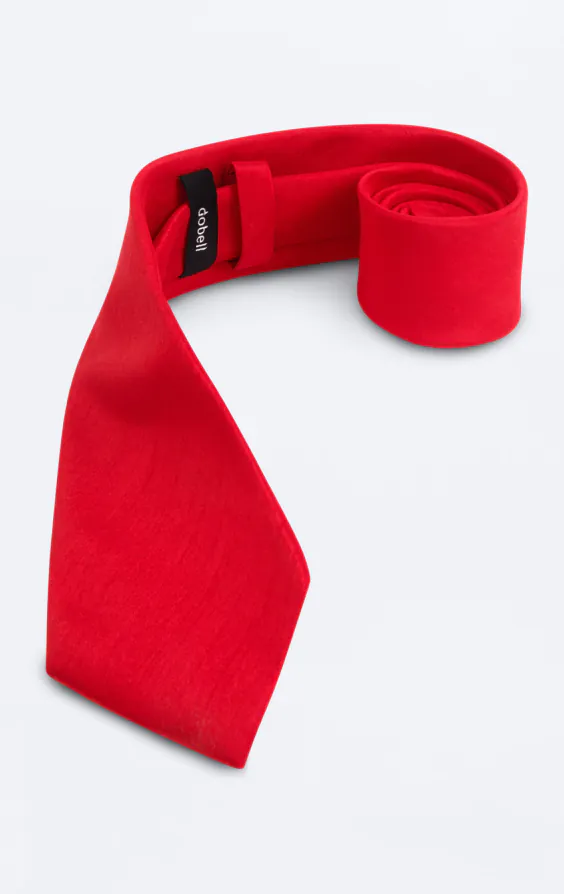 Crimson Red Dupion Necktie - photo 1