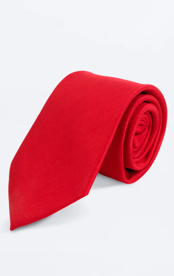 Crimson Red Dupion Necktie