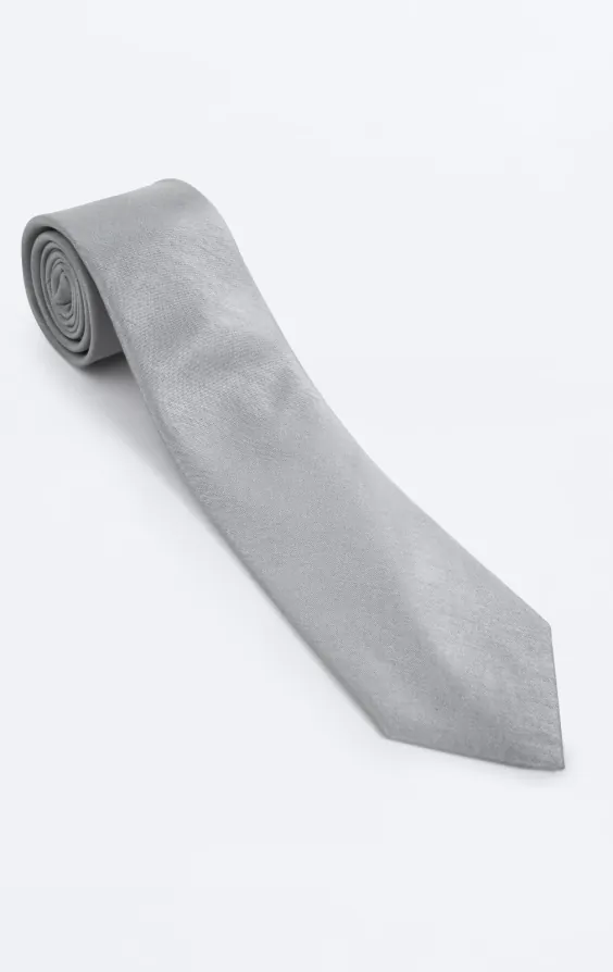 Silver Dupion Necktie - photo 2 Silver Dupion Necktie - photo 2