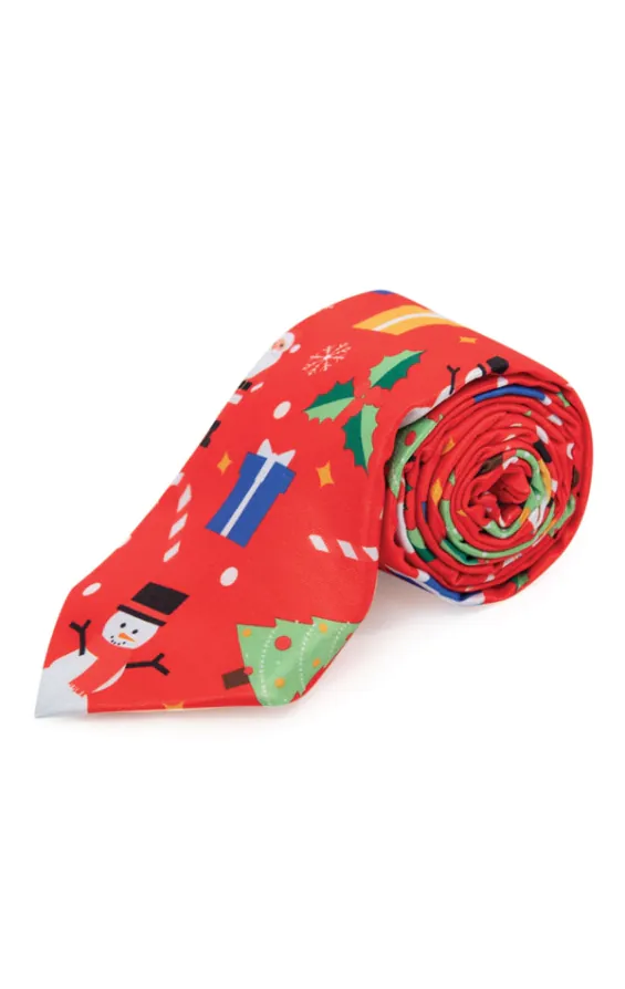 Festive Fun Red Christmas Necktie Festive Fun Red Christmas Necktie