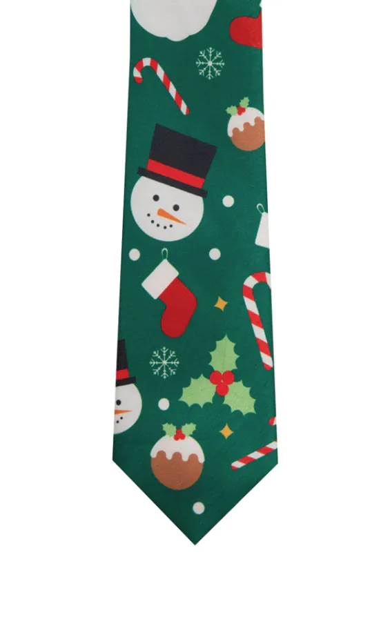 Santa & Friends Green Christmas Necktie - photo 1 Santa & Friends Green Christmas Necktie - photo 1
