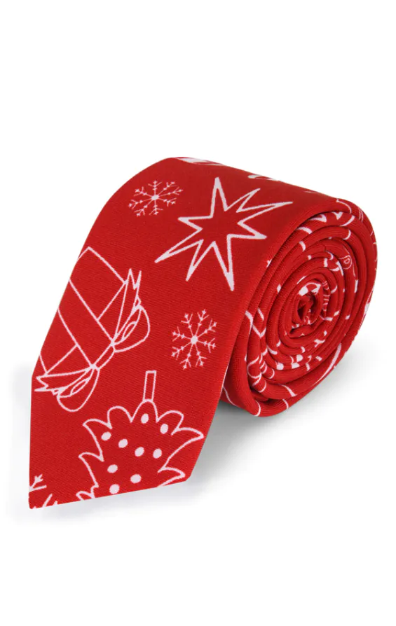 d/Spoke Red Christmas Necktie d/Spoke Red Christmas Necktie