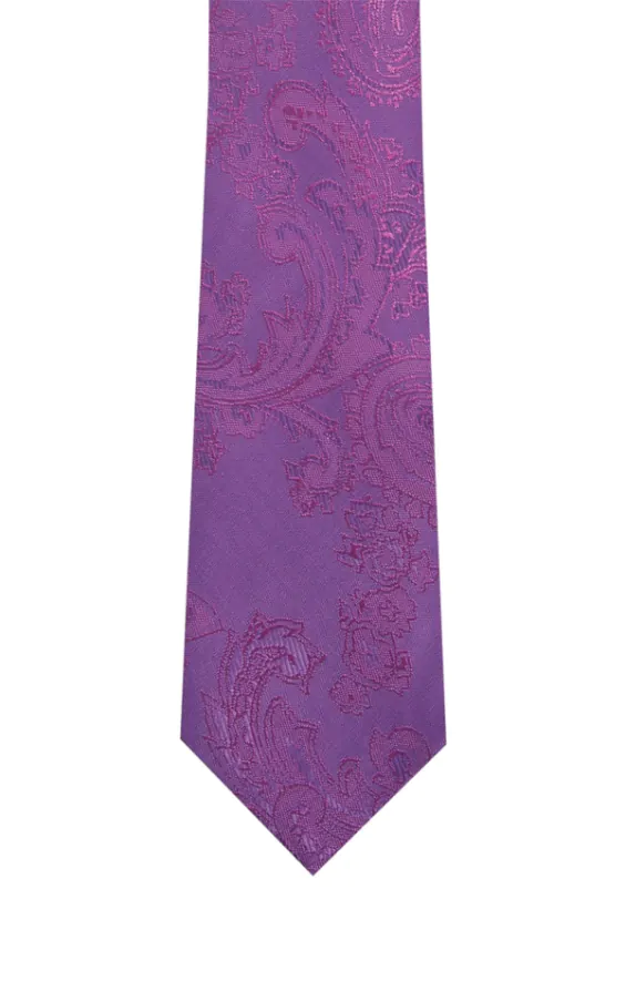 Boys Purple Paisley Necktie - photo 1