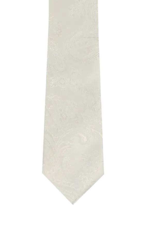 Boys Pearl Ivory Paisley Necktie - photo 1 Boys Pearl Ivory Paisley Necktie - photo 1