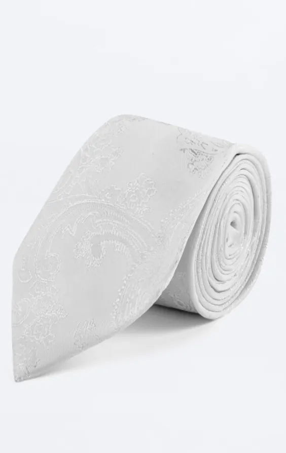 White Paisley Necktie White Paisley Necktie