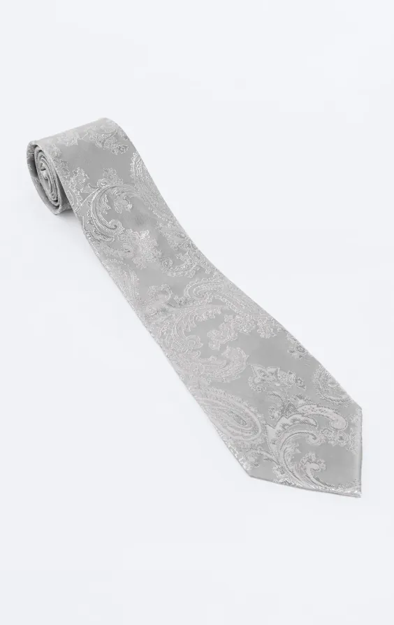 Silver Paisley Necktie - photo 2