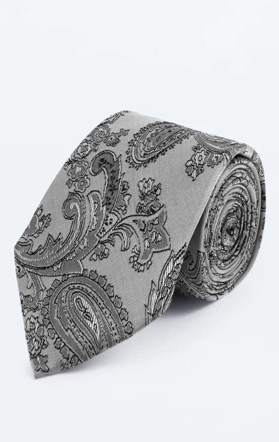 Gray Paisley Necktie Gray Paisley Necktie