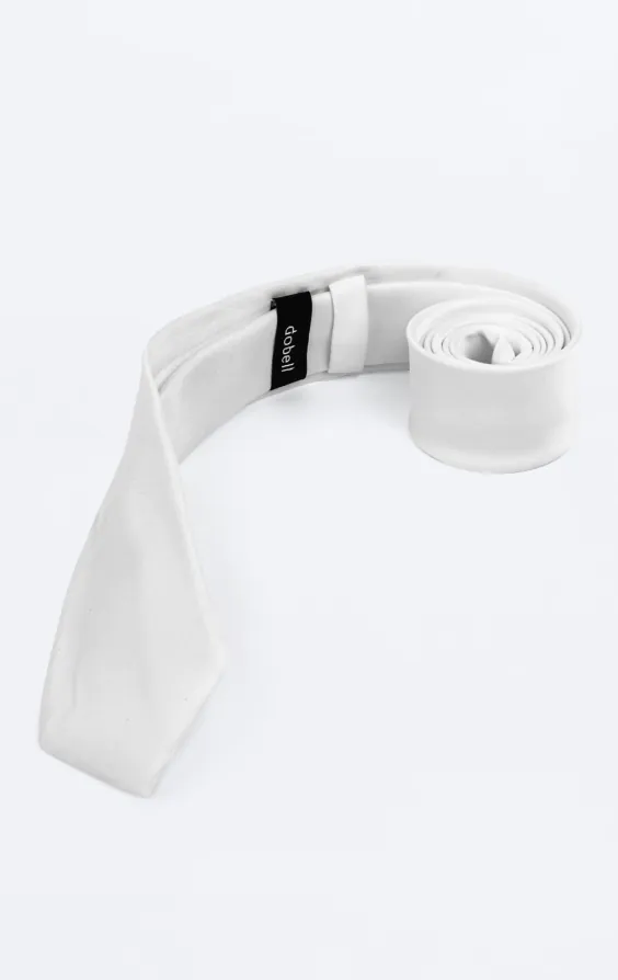 White Skinny Necktie - photo 1