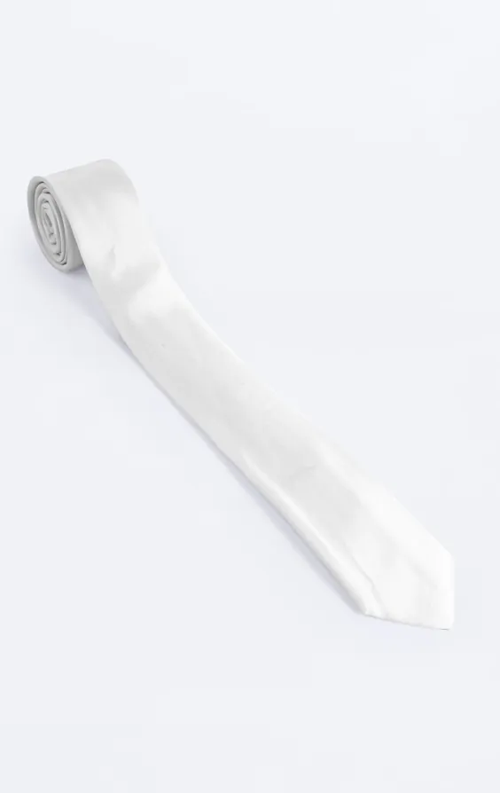 White Skinny Necktie - photo 2