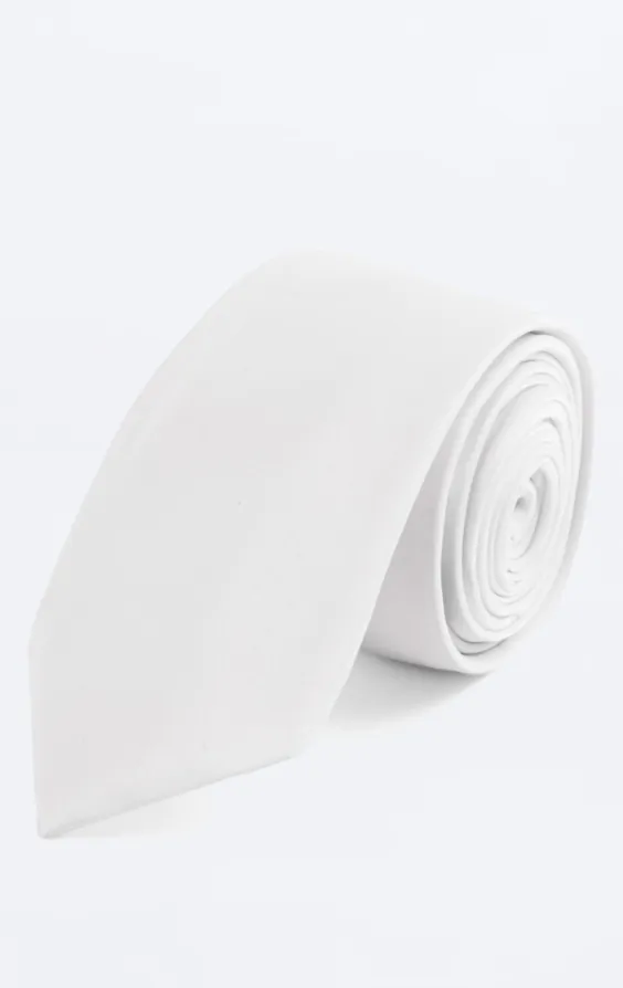 White Skinny Necktie