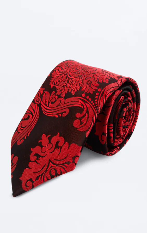 Red Victorian Jacquard Necktie Red Victorian Jacquard Necktie
