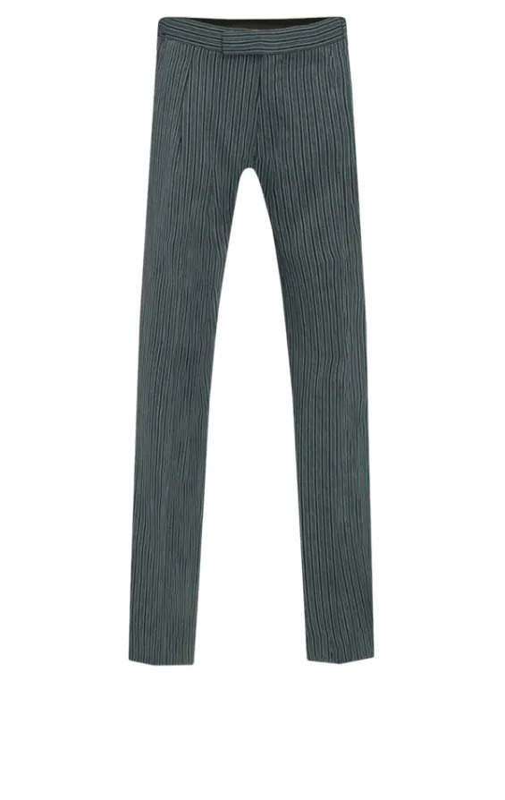 Boys Black & Gray Striped Morning Suit Pants