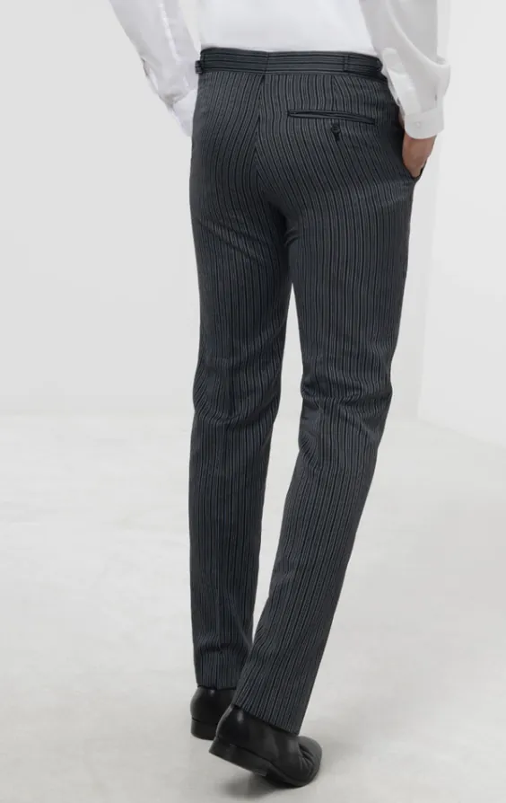 Black & Gray Striped Slim Fit Morning Suit Pants - photo 2 Black & Gray Striped Slim Fit Morning Suit Pants - photo 2