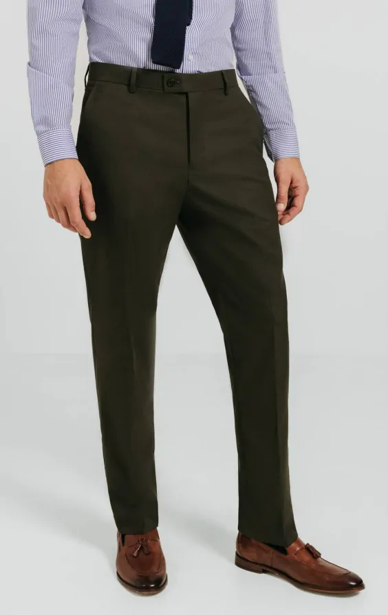 Dark Green Twill 3 Piece Suit | Dobell