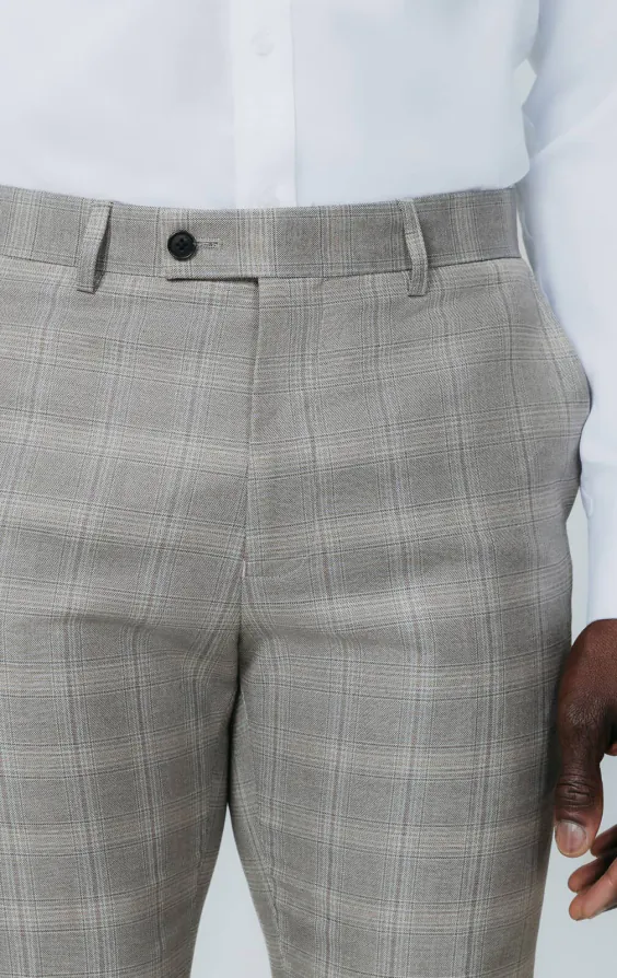 Taupe Check Suit Pants - photo 1 Taupe Check Suit Pants - photo 1