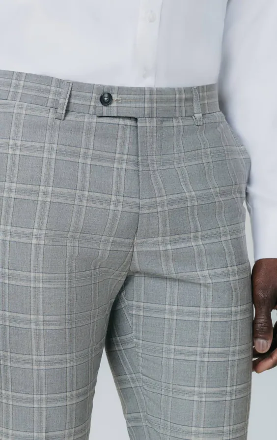 Gray with Tan Check Suit Pants - photo 1 Gray with Tan Check Suit Pants - photo 1