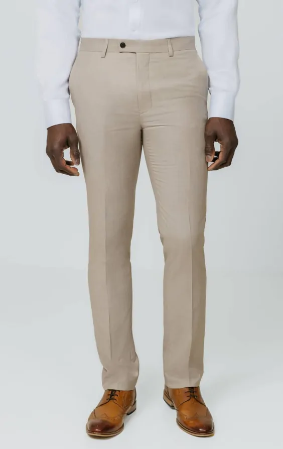 Stone Sharkskin Slim Fit Suit Pants | Dobell