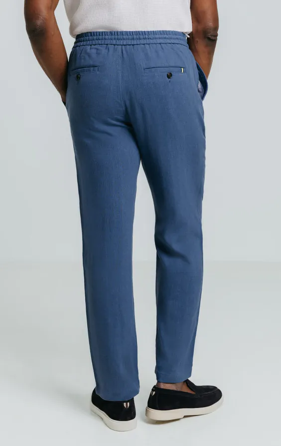 Blue Linen Herringbone Pants - photo 3 Blue Linen Herringbone Pants - photo 3