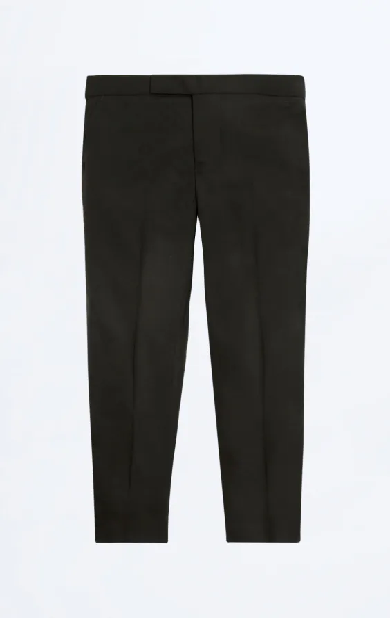 Boys Black Tuxedo Pants with Satin Side Stripe - photo 1