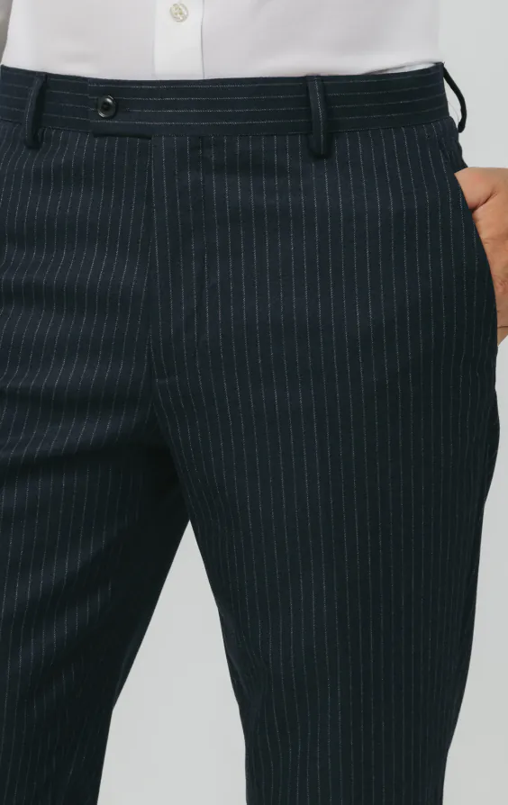 Navy Chalkstripe Suit Pants - photo 1