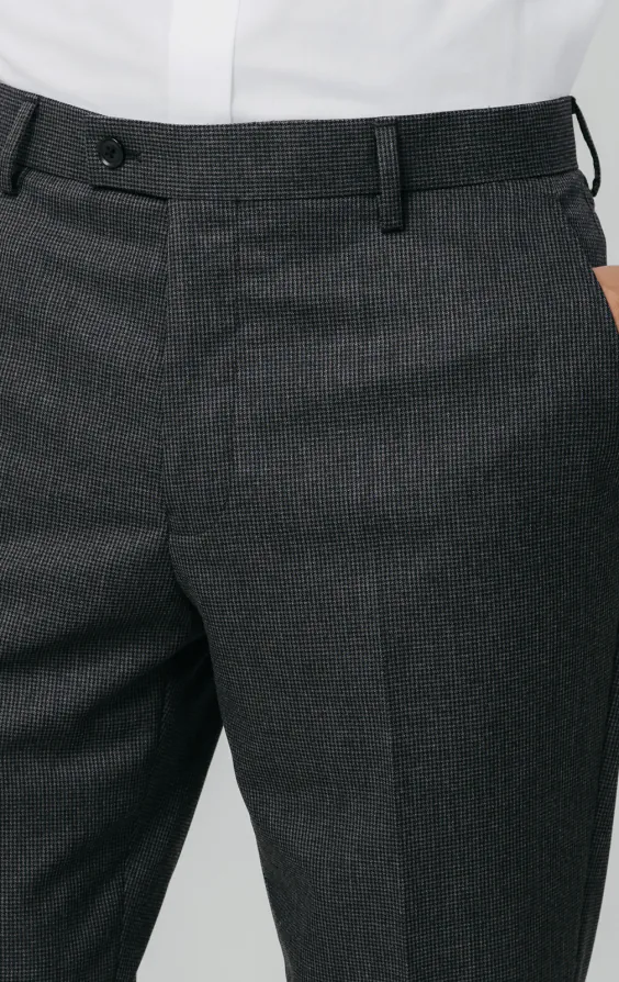 Charcoal Puppytooth Check Suit Pants - photo 1