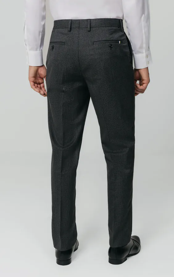 Charcoal Puppytooth Check Suit Pants - photo 2