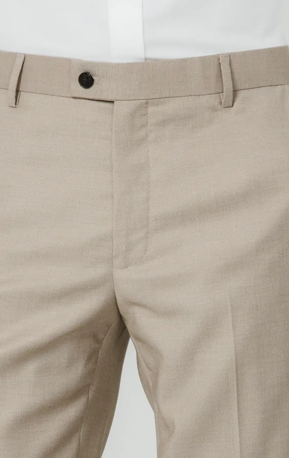 Stone Sharkskin Classic Fit Suit Pants - photo 1