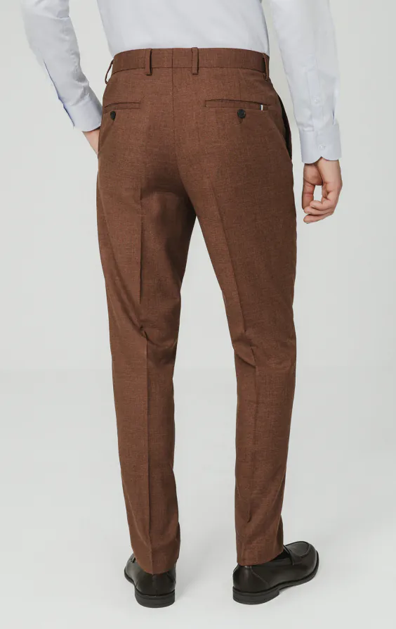 Rust Brown Textured Weave Suit Pants - photo 2