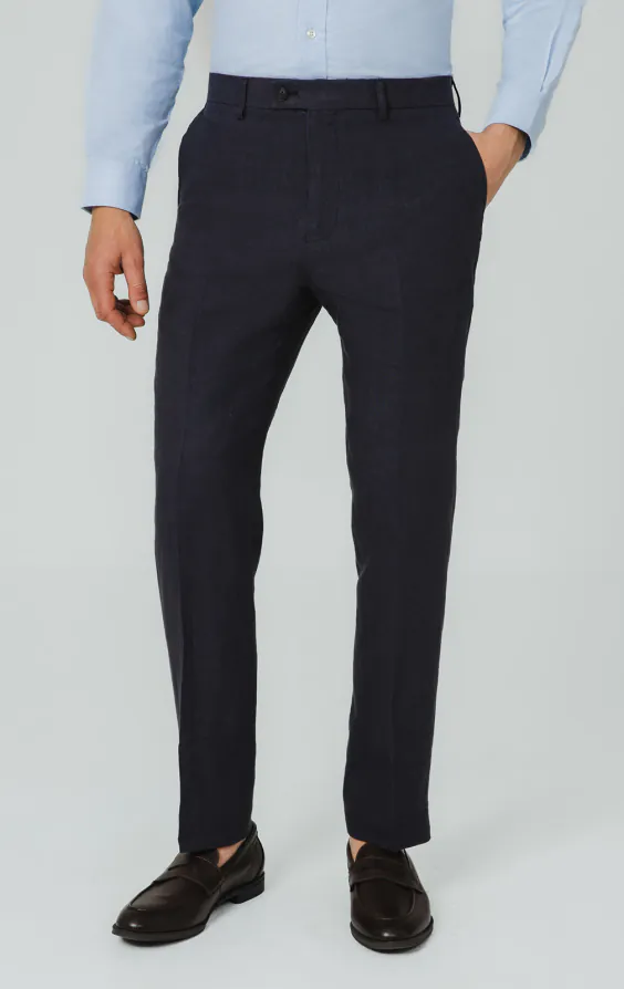 Navy Pure Linen Suit Jacket - photo 6
