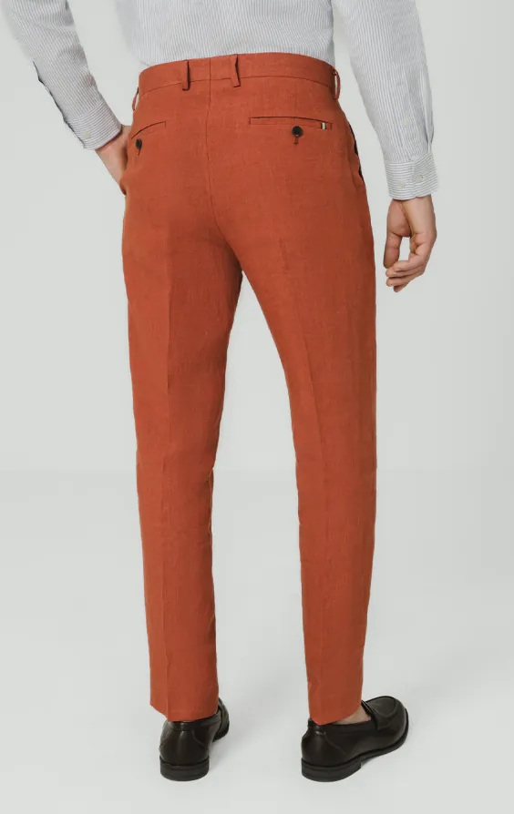 Burnt Orange Pure Linen Suit Pants - photo 2 Burnt Orange Pure Linen Suit Pants - photo 2