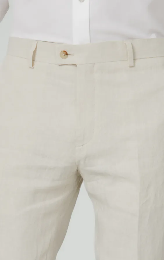 Cream Pure Linen Suit Pants - photo 1 Cream Pure Linen Suit Pants - photo 1
