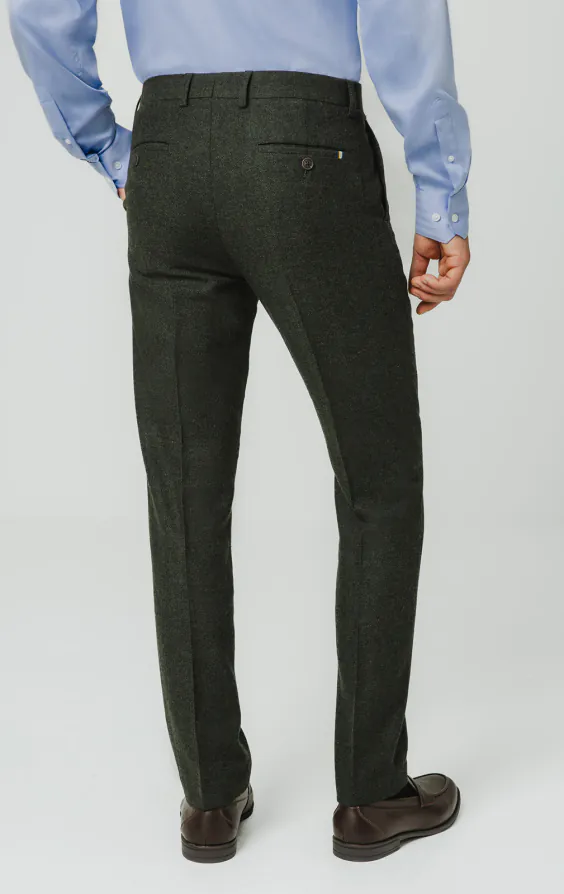 Dark Green Herringbone Tweed Suit Pants - photo 2 Dark Green Herringbone Tweed Suit Pants - photo 2